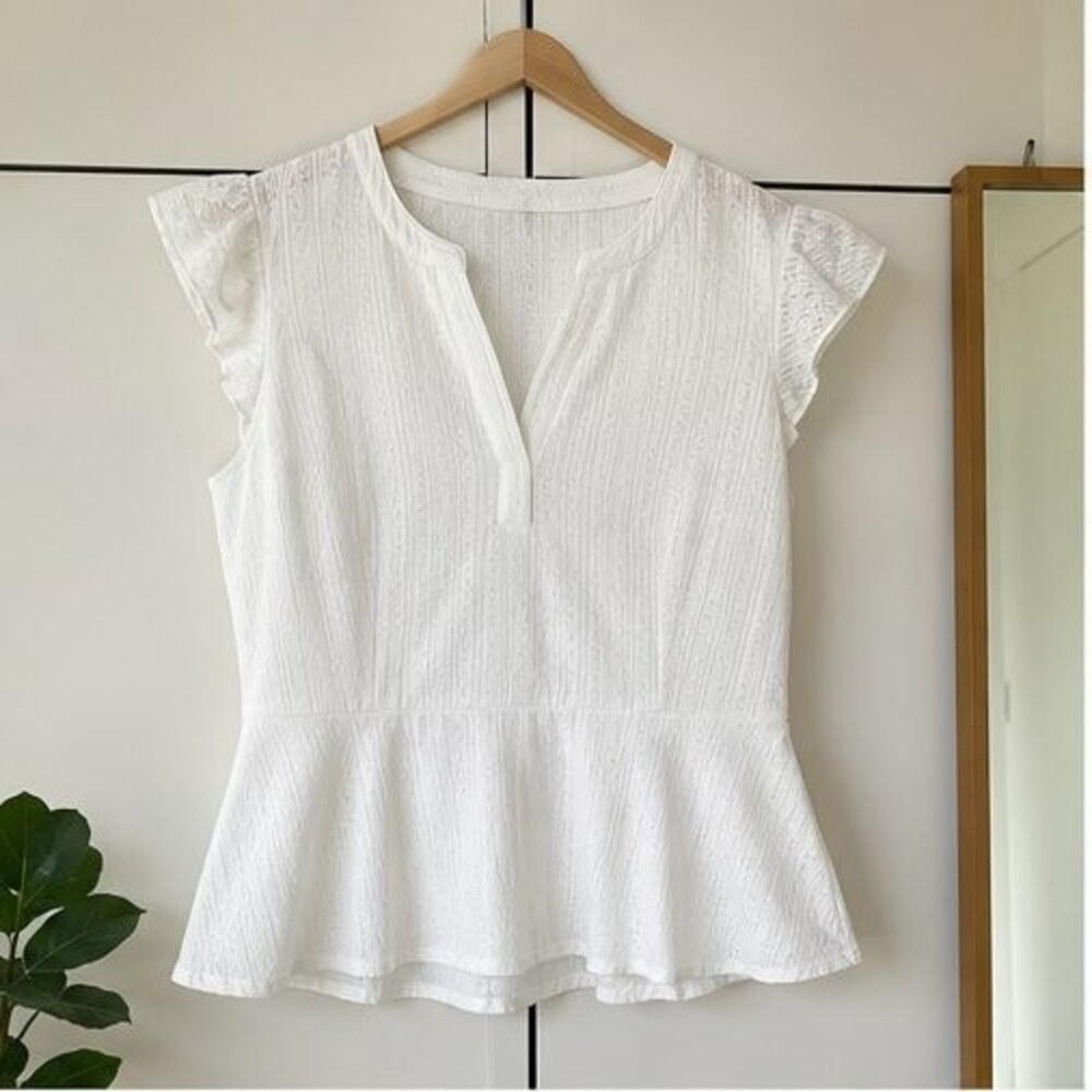 White Peplum Top